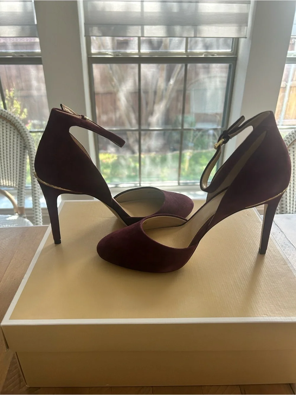 Michael Kors Plum Suede Ankle-Strap Pumps
